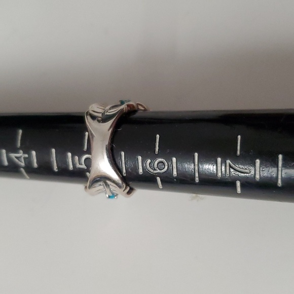 Sterling Silver 925 Turquoise Wave Graduated Ring - Picture 9 of 9